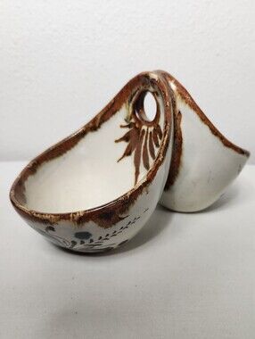 El Palomar Handpainted Tonala Double Joined Salsa Condiment Bowl-Ken Edwards
